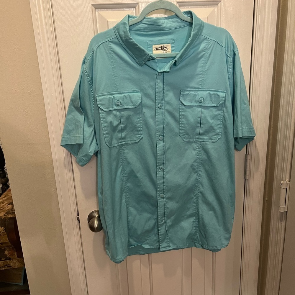 Reel life men’s short sleeve light blue shirt - Picture 2 of 4